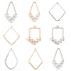 Immagine di Ottone Serie Geometry Ciondoli Vero Oro Placcato Trasparente Cubic Zirconiae 2 Pz