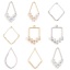 Immagine di Ottone Serie Geometry Ciondoli Vero Oro Placcato Trasparente Cubic Zirconiae 2 Pz