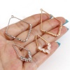 Immagine di Ottone Serie Geometry Ciondoli Vero Oro Placcato Trasparente Cubic Zirconiae 2 Pz