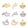 Picture of 201 Stainless Steel Charms Pigeon Animal Shell Hollow