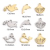 Picture of 201 Stainless Steel Charms Pigeon Animal Shell Hollow