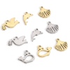 Picture of 201 Stainless Steel Charms Pigeon Animal Shell Hollow