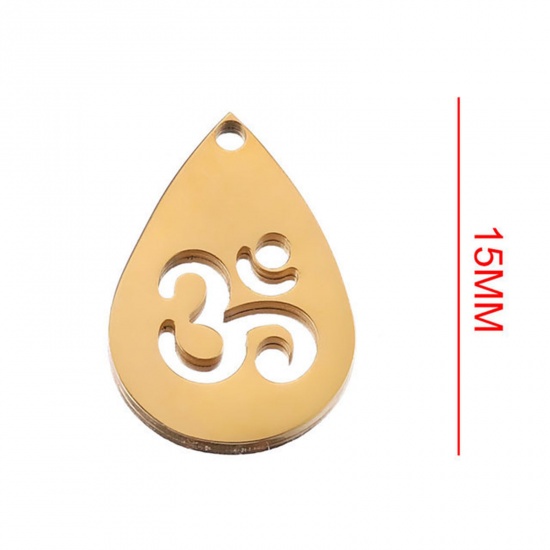 Image de Breloques en 304 Acier Inoxydable Religieux Yoga Creux 2 Pcs