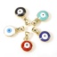 Immagine di Ottone Religione Charms Tondo 18K Vero Oro Placcato Multicolore Malocchio Smalto 14.5mm x 8mm, 1 Pz