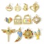 Immagine di Ottone Charms 18K Vero Oro Placcato 1 Pz