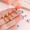 Picture of 304 Stainless Steel Ear Post Stud Earring With Loop Connector Accessories Round With Stoppers