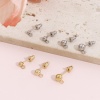 Picture of 304 Stainless Steel Ear Post Stud Earring With Loop Connector Accessories Round With Stoppers