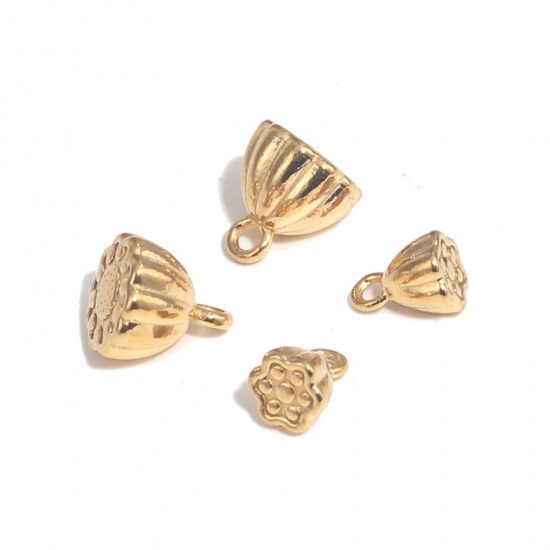 Picture of 304 Stainless Steel Charms Lotus Seedpod Lotus Flower