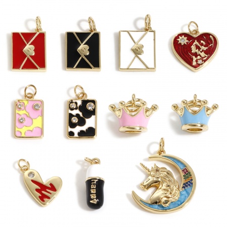 Brass Charms 18K Real Gold Plated