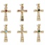Immagine di Ottone Religione Ciondoli Croce 18K Vero Oro Placcato Cuore Micro Spianare 3.5cm x 1.7cm, 1 Pz