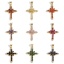 Immagine di Ottone Religione Ciondoli Croce 18K Vero Oro Placcato Multicolore Cubic Zirconiae 3.6cm x 2.1cm, 1 Pz