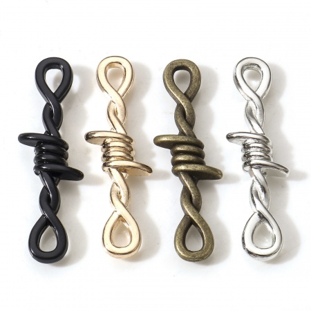 Zinc Based Alloy Gothic Connectors Charms Pendants Multicolor Thorns Infinity Symbol 3.4cm x 1cm