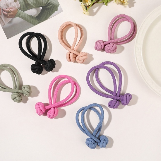 Picture of Polyester Simple Ponytail Holder Hair Ties Band Scrunchies Multicolor Knot Elastic