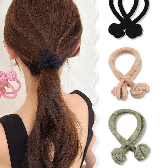 Picture of Polyester Simple Ponytail Holder Hair Ties Band Scrunchies Multicolor Knot Elastic