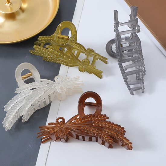 Picture of Resin Stylish Hair Claw Clips Clamps Multicolor Ear Of Wheat