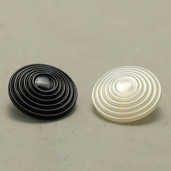 Picture of Resin Sewing Shank Buttons Scrapbooking Round Stripe 10 PCs