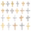 Immagine di Ottone Religione Charms Croce Vero Oro Placcato 2 Pz