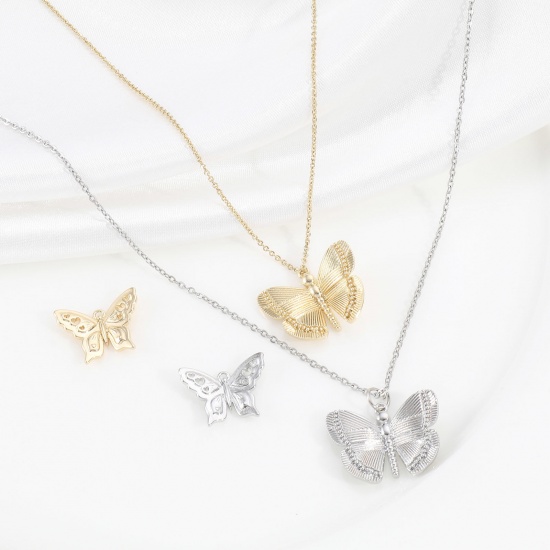 Picture of Brass Insect Charms Real Gold Plated Butterfly Animal                                                                                                                                                                                                         