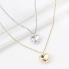 Bild von Messing Valentinstag Charms Echtgold plattiert Herz Hohl Bunt Zirkonia 16mm x 15mm, 2 Stück