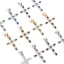 Immagine di 1 Pz Ottone Religione Ciondoli Pendenti Croce Vero Oro Placcato Multicolore Cubic Zirconiae 27mm x 14mm