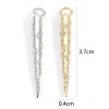 Picture of Brass Micro Pave Pendants Real Gold Plated Cone Clear Cubic Zirconia 3.7cm x 0.4cm