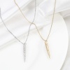 Picture of Brass Micro Pave Pendants Real Gold Plated Cone Clear Cubic Zirconia 3.7cm x 0.4cm