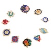 Immagine di Ottone Pendenti Charms Connettori Accessori 18K Vero Oro Placcato Smalto 1 Pz