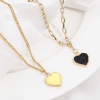 Picture of Brass Valentine's Day Charms 18K Real Gold Plated Multicolor Pearlized Heart Enamel 22mm x 5mm