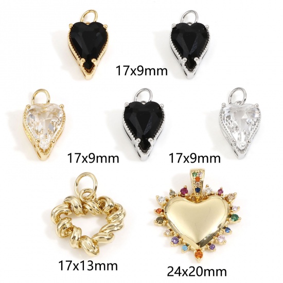 Picture of Brass Valentine's Day Charms Real Gold Plated Heart