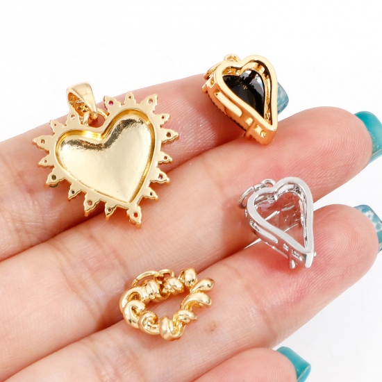 Picture of Brass Valentine's Day Charms Real Gold Plated Heart