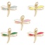 Immagine di Ottone Insetto Charms Libellula 18K Vero Oro Placcato Multicolore Smalto 15mm x 15mm, 2 Pz