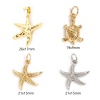 Picture of Brass Ocean Jewelry Charms Real Gold Plated Star Fish 21mm x 15mm
