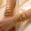 Picture of Eco-friendly Vacuum Plating Stylish Simple 18K Gold Plated 304 Stainless Steel Knot Cross Open Bangles Bracelets For Women Party