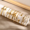 Picture of Eco-friendly Vacuum Plating Stylish Simple 18K Gold Plated 304 Stainless Steel Knot Cross Open Bangles Bracelets For Women Party