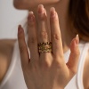Bild von Umweltfreundliche Vakuumbeschichtung Stilvoll Ins Stil 18K Echtgold plattiert 304 Edelstahl & Zirkon Offen S-Form Ring Für Frauen 1 Stück