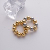 Immagine di Placcatura Sottovuoto Ecologica Elegante Semplice 18K Vero Oro Placcato Rame Elastico Palla Anelli di Perline Per Donne 1 Pz