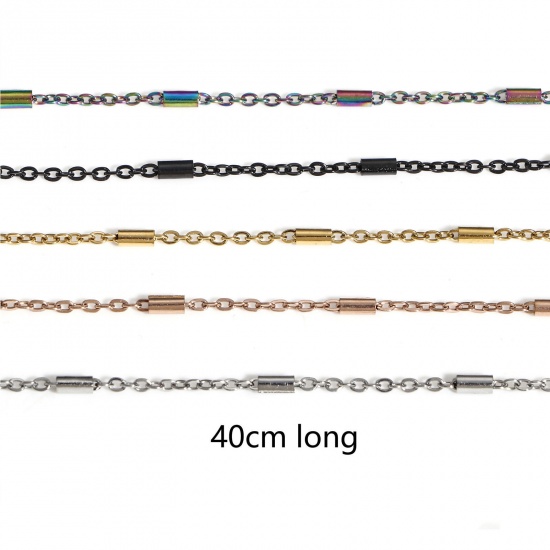 Picture of 304 Stainless Steel Link Cable Chain Necklace For DIY Jewelry Making 40cm(15 6/8") long