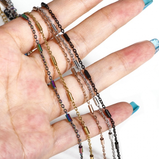 Picture of 304 Stainless Steel Link Cable Chain Necklace For DIY Jewelry Making 40cm(15 6/8") long