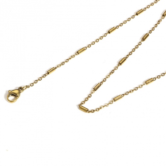 Picture of 304 Stainless Steel Link Cable Chain Necklace For DIY Jewelry Making 40cm(15 6/8") long