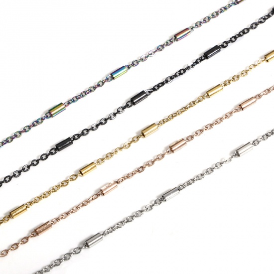 Picture of 304 Stainless Steel Link Cable Chain Necklace For DIY Jewelry Making 40cm(15 6/8") long