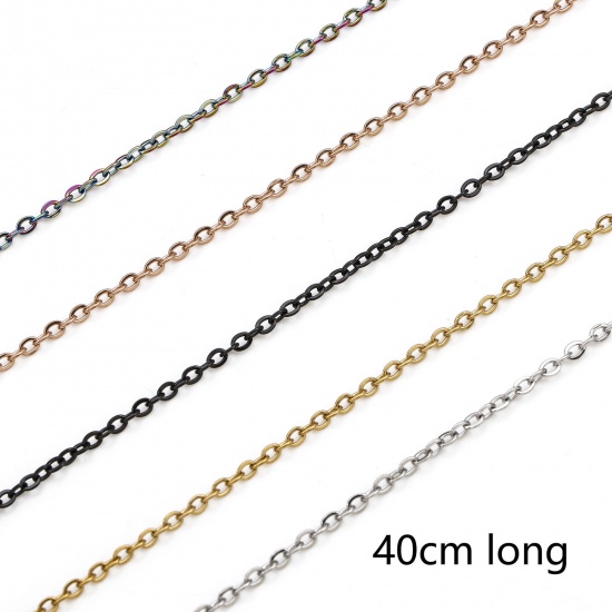 Bild von 304 Edelstahl Gliederkette Kette Halskette 40cm lang, 1 Strang