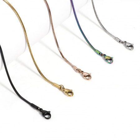 304 Edelstahl Schlangenkette Kette Halskette 40cm lang, 1 Strang