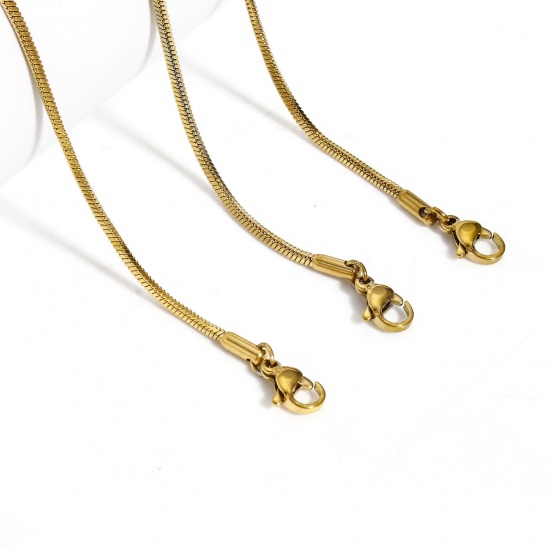 Bild von 304 Edelstahl Schlangenkette Kette Halskette Vergoldet Kettengröße: 1.5mm, 1 Strang