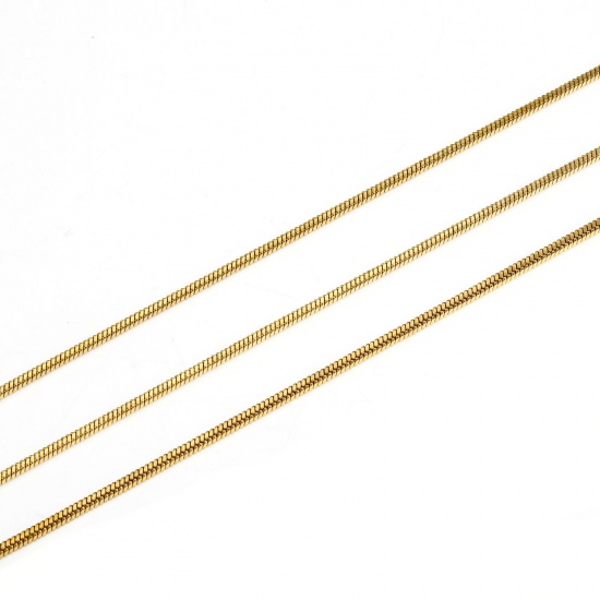 Bild von 304 Edelstahl Schlangenkette Kette Halskette Vergoldet Kettengröße: 1.5mm, 1 Strang