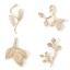 Immagine di Ottone Charms Foglia Vero Oro Placcato 2 Pz