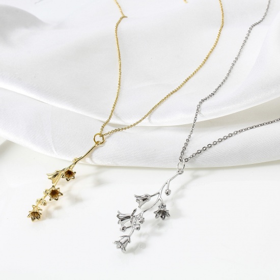 Image de Pendentifs en Laiton Fleur Plaqué Or Véritable 3D 2 Pcs