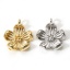 Picture of Brass Charms Real Gold Plated Flower Peach Blossom Flower 3D 13mm x 11mm