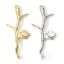 Immagine di Ottone Pendenti Charms Connettori Accessori Uccello Ramo Disegno Vero Oro Placcato 3.5cm x 1.4cm, 2 Pz