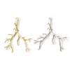 Imagen de Latón Colgantes Ramo Oro Real Chapado 3.4cm x 3cm, 2 Unidades