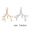 Imagen de Latón Colgantes Ramo Oro Real Chapado 3.4cm x 3cm, 2 Unidades